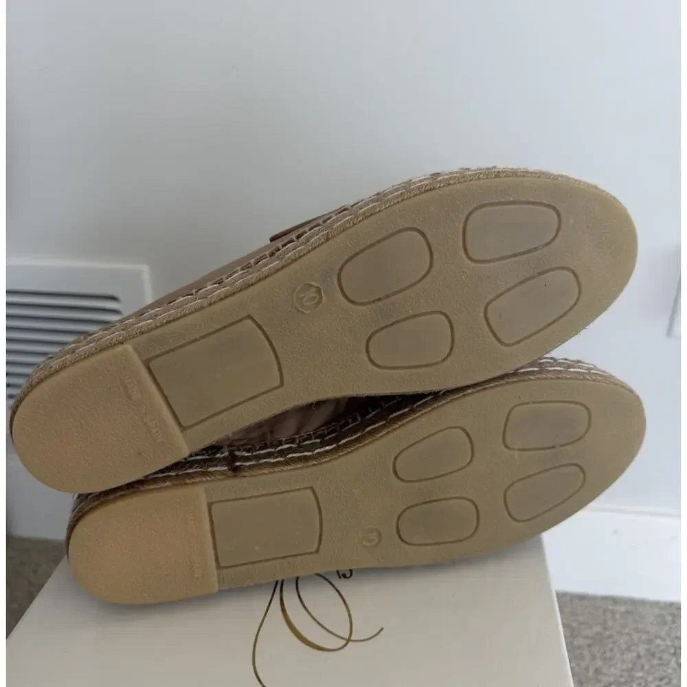 Patricia Green Sebastian Penny Loafer Leather Slip On Beige Brown Womens Size 10